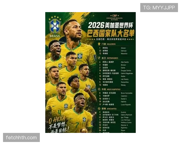 巴西队2026世界杯阵容预测：内马尔领衔，新老交替能否重夺冠军